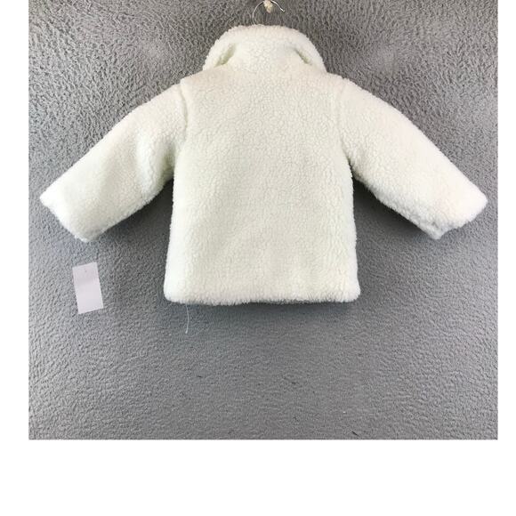 New 7 For All Man Kind Baby’s Sherpa Button Up Jacket White Sz 18M - Picture 2 of 11